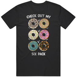 Check Out My Donut Six Pack Funny Food Black Mens Size Large T Shirt