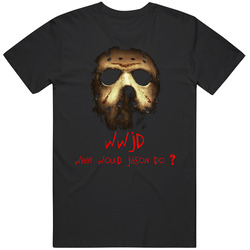 Wwjd What Would Jason Do? Voorhees Horror Movie Black Mens Size Large T Shirt Wwjd What Would Jason Do? Voorhees Horror Movie Black Mens Size Large T Shirt