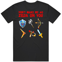 Nintendo Zelda Don't Make Me Video Game Black Mens Size Large T Shirt Nintendo Zelda Don't Make Me Video Game Black Mens Size Large T Shirt