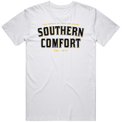 Southern Comfort Whiskey Louisiana Signature Alcohol Mens Size Large White T Shirt Southern Comfort Whiskey Louisiana Signature Alcohol Mens Size Large White T Shirt