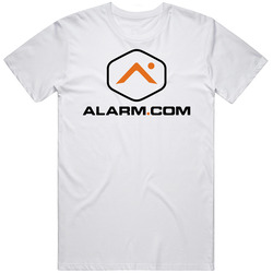 Alarm.com Holdings Nasdaq Company Logo Employee Fan Mens Size Large White T Shirt Alarm.com Holdings Nasdaq Company Logo Employee Fan Mens Size Large White T Shirt