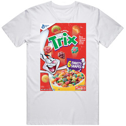 Fruit Shaped Trix Popular Discontinued Food Distressed Look Mens Size Large White  T Shirt