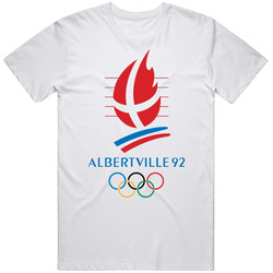 Albertville 1992 Winter Olympics Mens Size Large White T Shirt Albertville 1992 Winter Olympics Mens Size Large White T Shirt