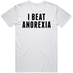 I Beat Anorexia Funny Mens Size Large White T Shirt I Beat Anorexia Funny Mens Size Large White T Shirt