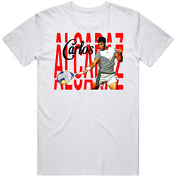 Carlos Alcaraz Tennis Fan Mens Size Large White T Shirt Carlos Alcaraz Tennis Fan Mens Size Large White T Shirt