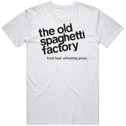 The Old Spaghetti Factory Favourite Food Mens Size Large White  T Shirt