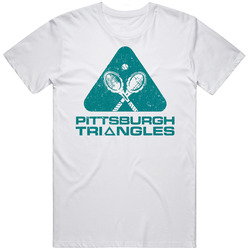 Pittsburgh Triangles World Team Tennis League Retro Team Logo Mens Size Large White T Shirt Pittsburgh Triangles World Team Tennis League Retro Team Logo Mens Size Large White T Shirt