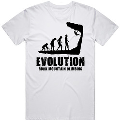 Rock Mountain Climbing Evolution Mens Size Large White T Shirt Rock Mountain Climbing Evolution Mens Size Large White T Shirt