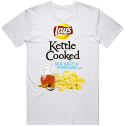 Lay's Kettle Cooked Sea Salt And Vinegar Potato Chips Bag Costume Mens Size Large White  T Shirt