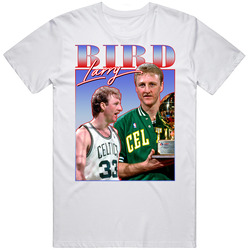 Larry Bird Style Mens Size Large White T Shirt Larry Bird Style Mens Size Large White T Shirt