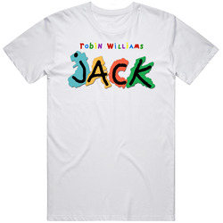 Robin Williams Jack Retro 90s Movie Logo Fan Mens Size Large White T Shirt Robin Williams Jack Retro 90s Movie Logo Fan Mens Size Large White T Shirt