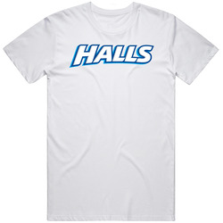 Halls Best Over The Counter Medication Logo Mens Size Large White  T Shirt