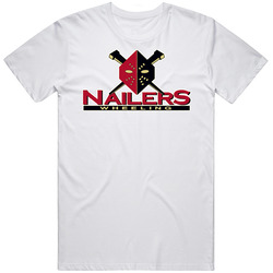 Wheeling Nailers Hockey Logo Mens Size Large White T Shirt Wheeling Nailers Hockey Logo Mens Size Large White T Shirt
