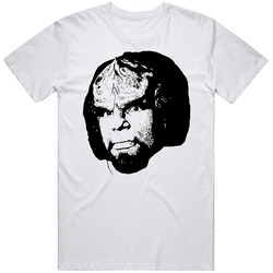 Worf Star Trek Michael Dorn 80s Tv Show Character Fan Mens Size Large White T Shirt Worf Star Trek Michael Dorn 80s Tv Show Character Fan Mens Size Large White T Shirt