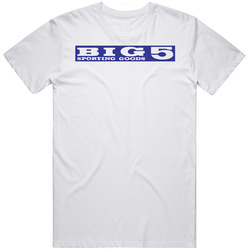 Big 5 Sporting Goods Nasdaq Company Logo Employee Fan Mens Size Large White T Shirt Big 5 Sporting Goods Nasdaq Company Logo Employee Fan Mens Size Large White T Shirt