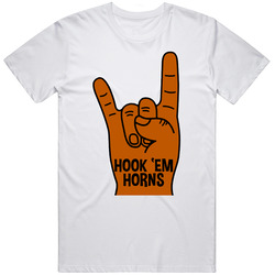 Hook 'em Horns Hand Gesture University Of Texas Football Fan Mens Size Large White T Shirt Hook 'em Horns Hand Gesture University Of Texas Football Fan Mens Size Large White T Shirt
