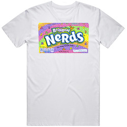 Rainbow Nerds Hard Candy Sweets Box Foodie Food Mens Size Large White  T Shirt