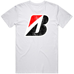 Bridgestone Logo Distressed Mens Size Large White T Shirt Bridgestone Logo Distressed Mens Size Large White T Shirt