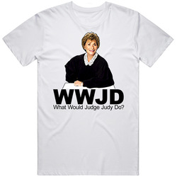 Wwjd Judge Judy Funny Court Tv Show Mens Size Large White T Shirt Wwjd Judge Judy Funny Court Tv Show Mens Size Large White T Shirt