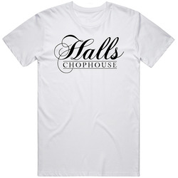 Halls Chophouse Restaurant Fine Dining Mens Size Large White T Shirt Halls Chophouse Restaurant Fine Dining Mens Size Large White T Shirt