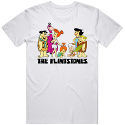 The Flintstones Cartoon Tv Show Mens Size Large White T Shirt The Flintstones Cartoon Tv Show Mens Size Large White T Shirt