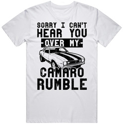 1968 Chevy Camaro Can't Hear You Over My Car Rumble Worn Look Mens Size Large White T Shirt 1968 Chevy Camaro Can't Hear You Over My Car Rumble Worn Look Mens Size Large White T Shirt
