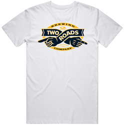 Two Roads Brewing Company Cool Beer Brewery Logo Mens Size Large White T Shirt Two Roads Brewing Company Cool Beer Brewery Logo Mens Size Large White T Shirt