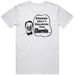 Please Don't Squeeze The Charmin Most Memorable Ad Slogan Mens Size Large White  T Shirt