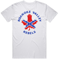 Roanoke Valley Rebels Eastern Hockey League Vintage Team Logo Mens Size Large White T Shirt Roanoke Valley Rebels Eastern Hockey League Vintage Team Logo Mens Size Large White T Shirt