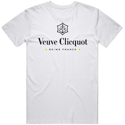 Veuve Clicquot Reims France Logo Champagne Wine Mens Size Large White  T Shirt