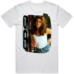 Cindy Crawford Pepsi Ad Iconic Supermodel Photo Worn Look Mens Size Large White T Shirt Cindy Crawford Pepsi Ad Iconic Supermodel Photo Worn Look Mens Size Large White T Shirt