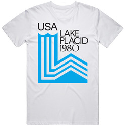 Usa Lake Placid 1980 Winter Olympics Mens Size Large White T Shirt Usa Lake Placid 1980 Winter Olympics Mens Size Large White T Shirt