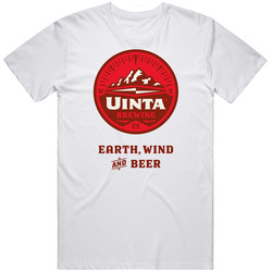 Uinta Brewing Company Earth Wind And Beer Cool Logo Mens Size Large White T Shirt Uinta Brewing Company Earth Wind And Beer Cool Logo Mens Size Large White T Shirt