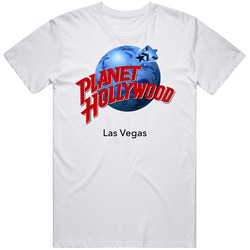 Planet Hollywood Las Vegas Famous Celebrity Restaurant City Cool Mens Size Large White  T Shirt