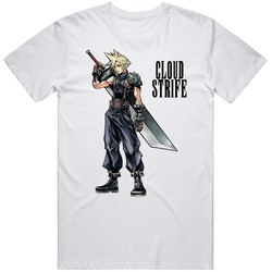 Cloud Strife Final Fantasy Video Game Mens Size Large White T Shirt Cloud Strife Final Fantasy Video Game Mens Size Large White T Shirt