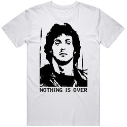 Rambo Nothing Is Over Retro White Mens Size Large White T Shirt Rambo Nothing Is Over Retro White Mens Size Large White T Shirt