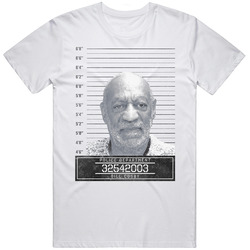 Bill Cosby Celebrity Mugshot Police Department Mens Size Large White T Shirt Bill Cosby Celebrity Mugshot Police Department Mens Size Large White T Shirt