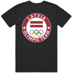 Latvia Winter Olympic Team Pyeongchang 2018 Round Logo Unisex T Shirt Latvia Winter Olympic Team Pyeongchang 2018 Round Logo Unisex T Shirt