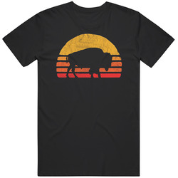 Retro Sun Bison Silhouette T-shirt American Buffalo Tee Unisex T Shirt Retro Sun Bison Silhouette T-shirt American Buffalo Tee Unisex T Shirt