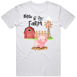 Morgan's Farm New To The Farm Pig Shirt, Farm Newborn Baby Clothes Unisex T Shirt Morgan's Farm New To The Farm Pig Shirt, Farm Newborn Baby Clothes Unisex T Shirt
