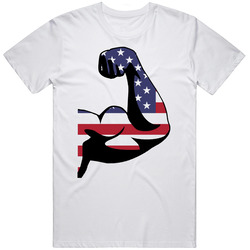 American Flag In A Bicep Design Muscle Body Builder Workout Gym Unisex T Shirt American Flag In A Bicep Design Muscle Body Builder Workout Gym Unisex T Shirt