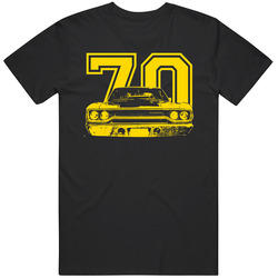 1970 Roadrunner Grill View Yellow Graphic With Year Black T Unisex Size Large T Shirt 1970 Roadrunner Grill View Yellow Graphic With Year Black T Unisex Size Large T Shirt