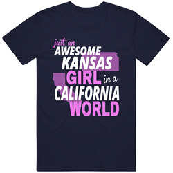 Awesome Kansas Girl In California! Unisex Size Large T Shirt Awesome Kansas Girl In California! Unisex Size Large T Shirt