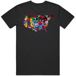 Nba Map Black Unisex Size Large T Shirt Nba Map Black Unisex Size Large T Shirt