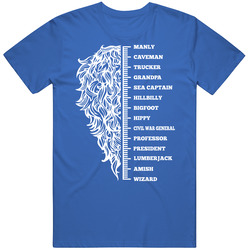 Beard Growth Chart 2 Royal Blue Unisex Size Large T Shirt Beard Growth Chart 2 Royal Blue Unisex Size Large T Shirt