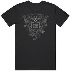 Brain Cancer Ornate Fight Unisex Size Large T Shirt Brain Cancer Ornate Fight Unisex Size Large T Shirt