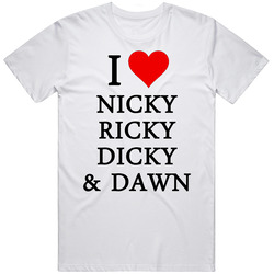 I Heart / Love Nicky Ricky Dicky & Dawn (black Font) Popular Unisex Size Large T Shirt I Heart / Love Nicky Ricky Dicky & Dawn (black Font) Popular Unisex Size Large T Shirt