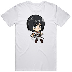 Attack On Titan - Mikasa Ladies White T-shirt - Anime Unisex Size Large T Shirt Attack On Titan - Mikasa Ladies White T-shirt - Anime Unisex Size Large T Shirt