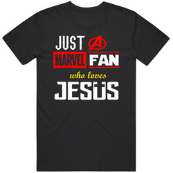 Just A Marvel Avengers Fan Who Loves Jesus Christian Superhero Unisex Size Large T Shirt Just A Marvel Avengers Fan Who Loves Jesus Christian Superhero Unisex Size Large T Shirt