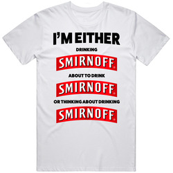 Thinking About Drinking Smirnoff Unisex Size Large T Shirt